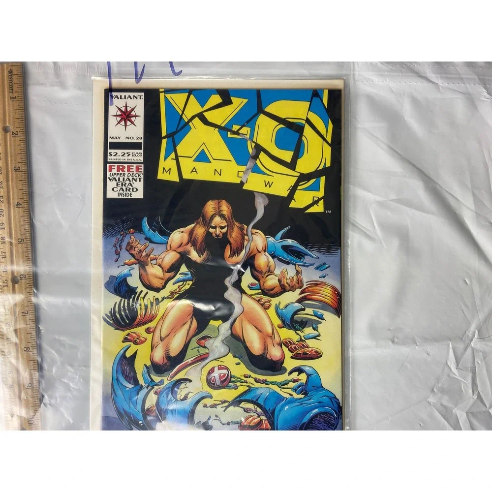 X-O Manowar Comic Book #28 May 1993 Valiant Comics Free‎ Card Inside